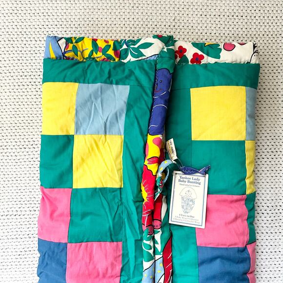 Yankee Lady Creations Vermont Baby Bunting Colorful Animal Quilted Blanket NOS - Picture 2 of 10